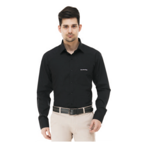 Midnight Elegance Black Cotton Shirt